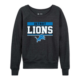 Detroit Lions NFL Womens Charcoal Crew Neck Football Apparel - Charcoal
