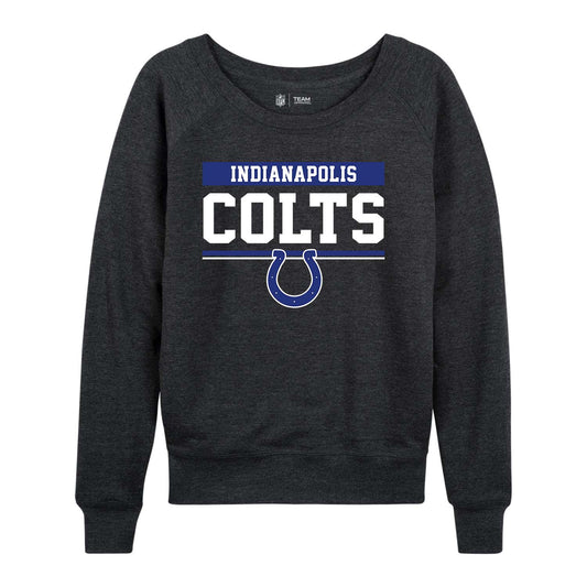 Indianapolis Colts NFL Womens Charcoal Crew Neck Football Apparel - Charcoal