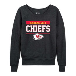 Kansas City Chiefs NFL Womens Charcoal Crew Neck Football Apparel - Charcoal