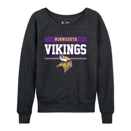 Minnesota Vikings NFL Womens Charcoal Crew Neck Football Apparel - Charcoal