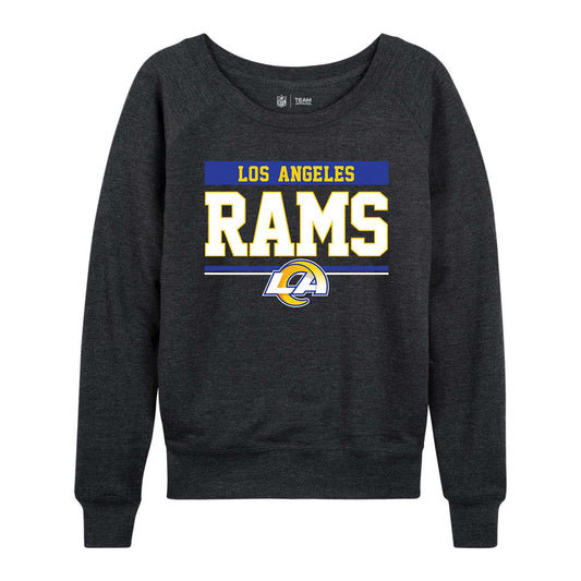Los Angeles Rams NFL Womens Charcoal Crew Neck Football Apparel - Charcoal
