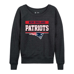 New England Patriots NFL Womens Charcoal Crew Neck Football Apparel - Charcoal