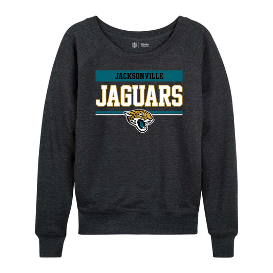 Jacksonville Jaguars NFL Womens Charcoal Crew Neck Football Apparel - Charcoal