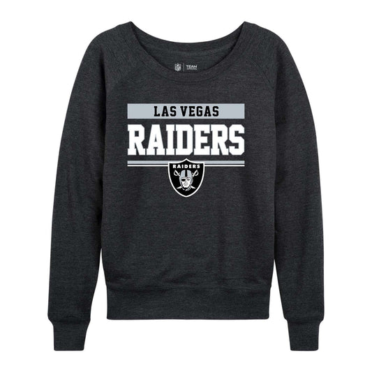 Las Vegas Raiders NFL Womens Charcoal Crew Neck Football Apparel - Charcoal