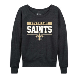 New Orleans Saints NFL Womens Charcoal Crew Neck Football Apparel - Charcoal