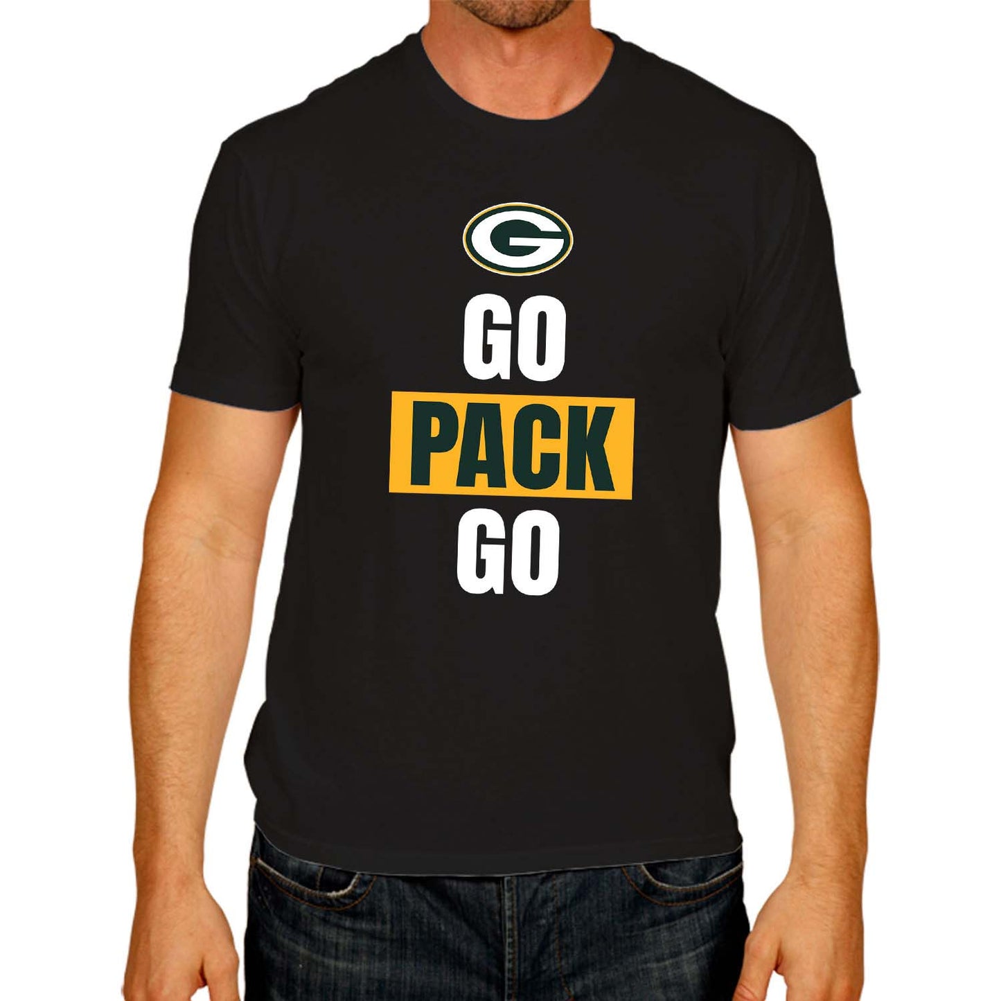 Green Bay Packers NFL Adult Team Slogan Unisex T-Shirt - Black