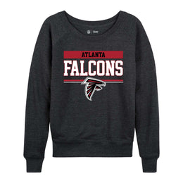 Atlanta Falcons NFL Women's Plus Size Team Block Charcoal Crewneck - Charcoal