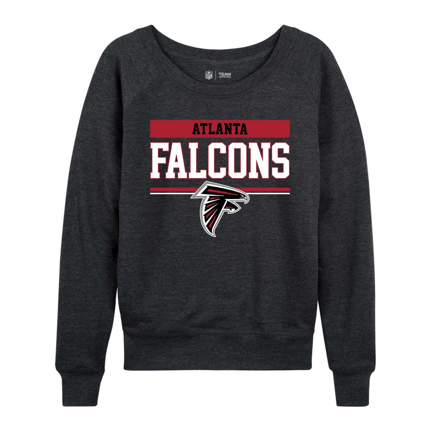 Atlanta Falcons NFL Women's Plus Size Team Block Charcoal Crewneck - Charcoal