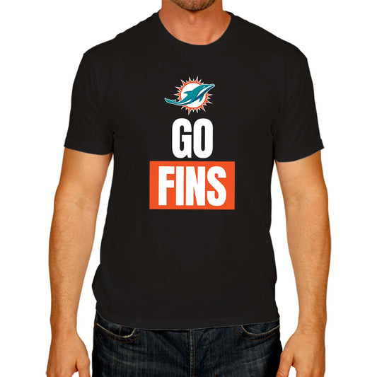 Miami Dolphins NFL Adult Team Slogan Unisex T-Shirt - Black