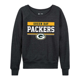 Green Bay Packers NFL Women's Plus Size Team Block Charcoal Crewneck - Charcoal