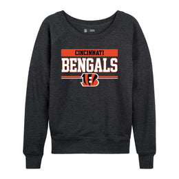 Cincinnati Bengals NFL Women's Plus Size Team Block Charcoal Crewneck - Charcoal