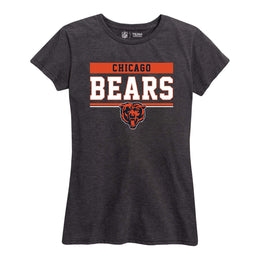 Chicago Bears NFL Women's Team Block Charcoal Tagless T-Shirt - Charcoal