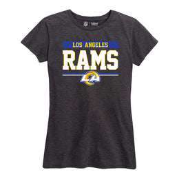 Los Angeles Rams NFL Women's Team Block Charcoal Tagless T-Shirt - Charcoal