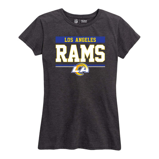 Los Angeles Rams NFL Women's Team Block Charcoal Tagless T-Shirt - Charcoal