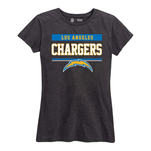 Los Angeles Chargers NFL Women's Team Block Charcoal Tagless T-Shirt - Charcoal