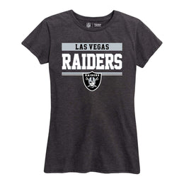 Las Vegas Raiders NFL Women's Team Block Charcoal Tagless T-Shirt - Charcoal