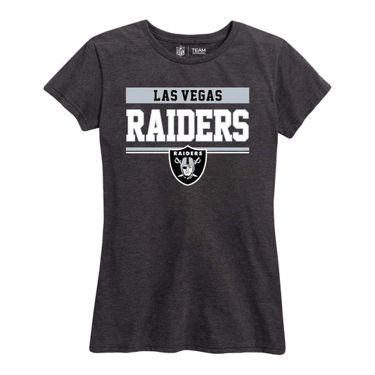 Las Vegas Raiders NFL Women's Team Block Charcoal Tagless T-Shirt - Charcoal