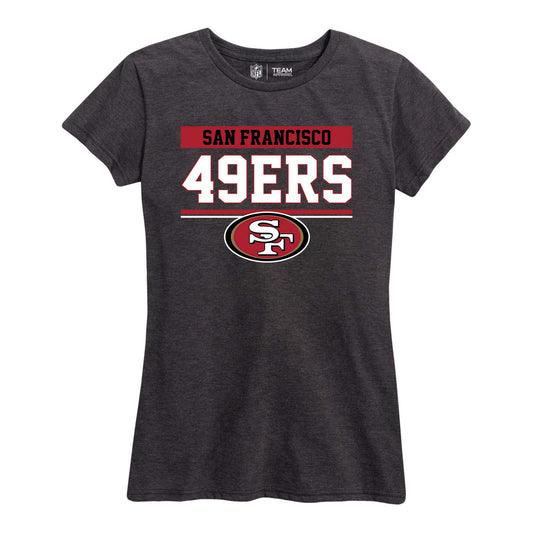 San Francisco 49ers NFL Women's Team Block Charcoal Tagless T-Shirt - Charcoal