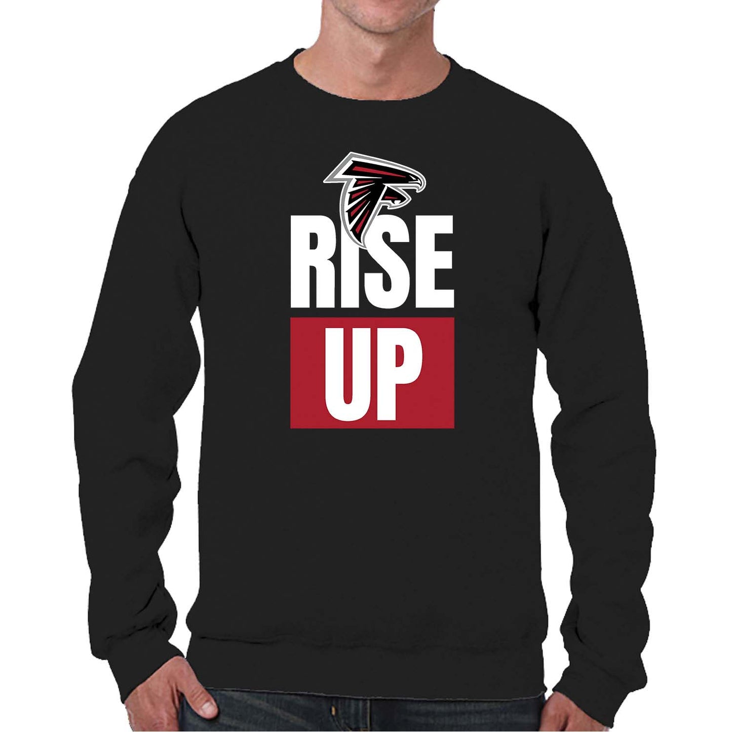 Atlanta Falcons NFL Adult Slogan Crewneck Sweatshirt - Black