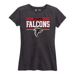 Atlanta Falcons NFL Women's Team Block Plus Sized Relaxed Fit T-Shirt - Charcoal