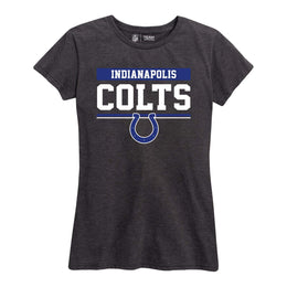 Indianapolis Colts NFL Women's Team Block Plus Sized Relaxed Fit T-Shirt - Charcoal