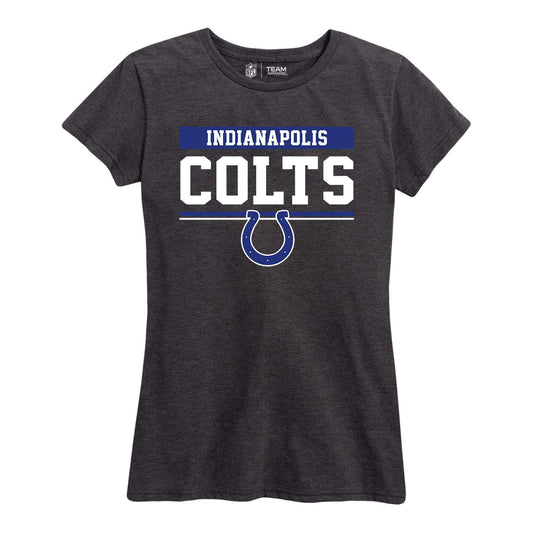 Indianapolis Colts NFL Women's Team Block Plus Sized Relaxed Fit T-Shirt - Charcoal
