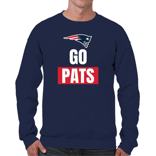 New England Patriots NFL Adult Slogan Crewneck Sweatshirt - Navy