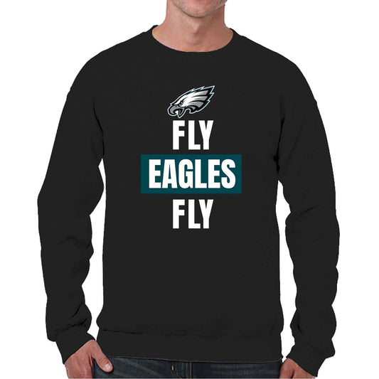 Philadelphia Eagles NFL Adult Slogan Crewneck Sweatshirt - Black