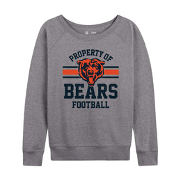 Chicago Bears NFL Womens Property of Lighweight Crew Neck - Sport Gray