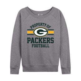 Green Bay Packers NFL Womens Property of Lighweight Crew Neck - Sport Gray