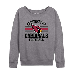 Arizona Cardinals NFL Womens Property of Lighweight Crew Neck - Sport Gray