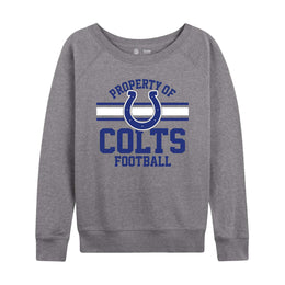 Indianapolis Colts NFL Womens Property of Lighweight Crew Neck - Sport Gray