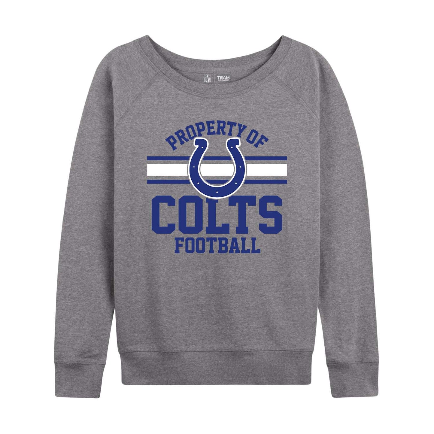 Indianapolis Colts NFL Womens Property of Lighweight Crew Neck - Sport Gray