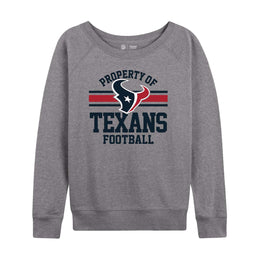 Houston Texans NFL Womens Property of Lighweight Crew Neck - Sport Gray