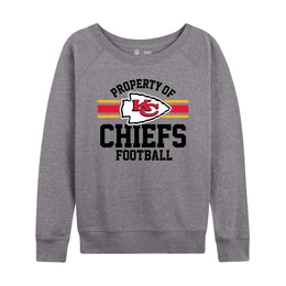 Kansas City Chiefs NFL Womens Plus Size Property of Lightweight Crew Neck - Sport Gray
