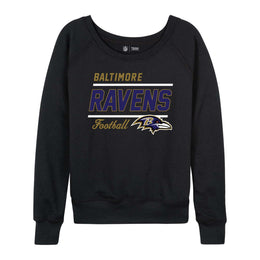 Baltimore Ravens NFL Womens Crew Neck Light Weight - Black