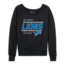 Detroit Lions NFL Womens Crew Neck Light Weight - Black