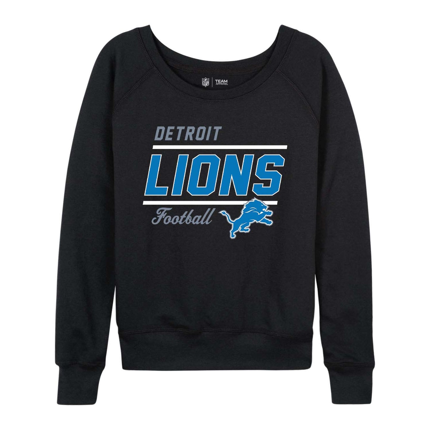 Detroit Lions NFL Womens Crew Neck Light Weight - Black