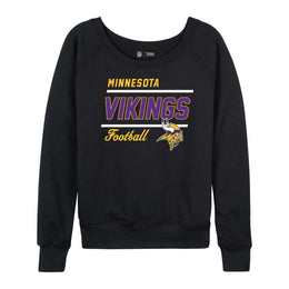 Minnesota Vikings NFL Womens Crew Neck Light Weight - Black