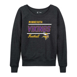 Minnesota Vikings NFL Womens Crew Neck Light Weight - Charcoal