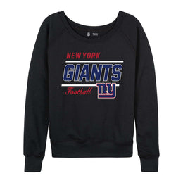 New York Giants NFL Womens Crew Neck Light Weight - Black