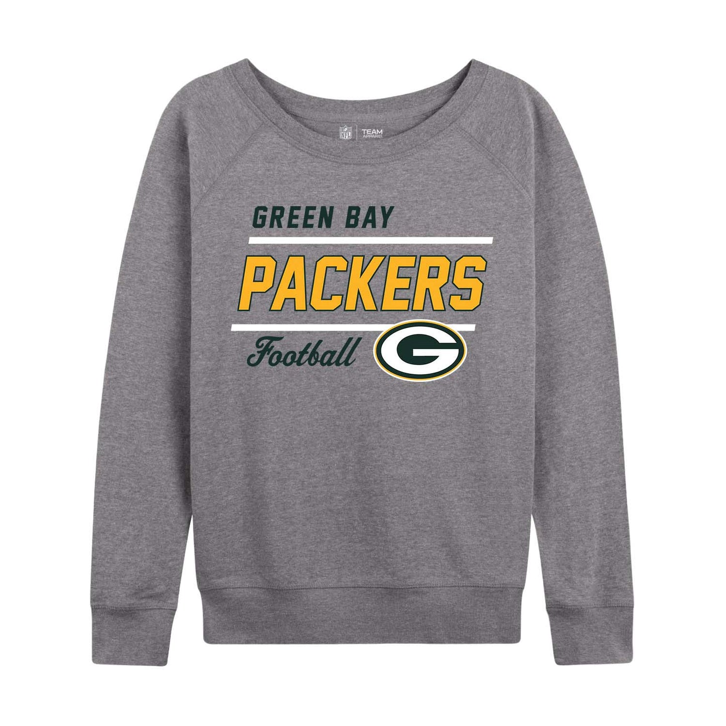 Green Bay Packers NFL Womens Crew Neck Light Weight - Sport Gray