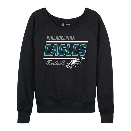 Philadelphia Eagles NFL Womens Crew Neck Light Weight - Black