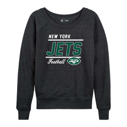 New York Jets NFL Womens Crew Neck Light Weight - Charcoal