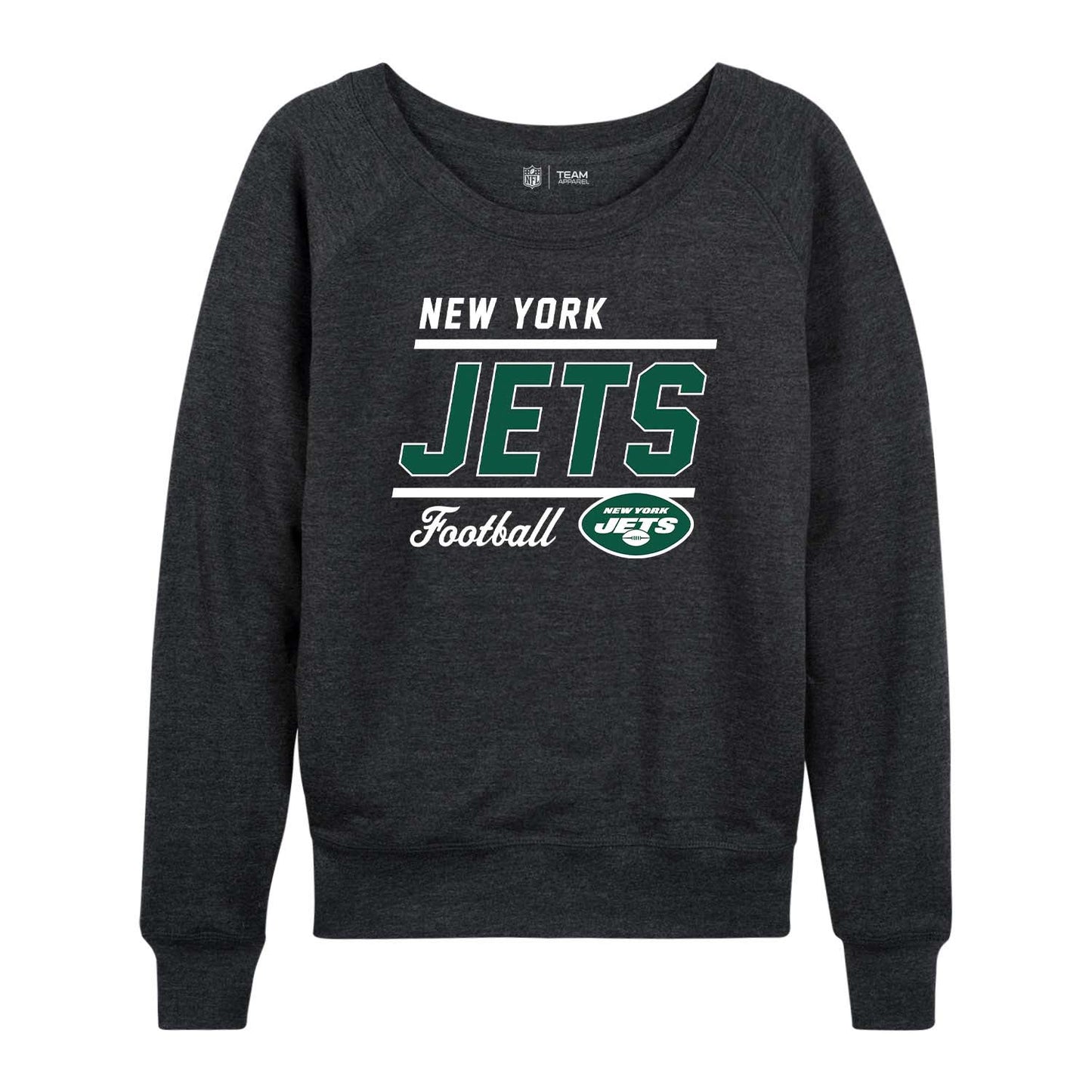New York Jets NFL Womens Crew Neck Light Weight - Charcoal
