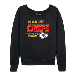 Kansas City Chiefs NFL Womens Crew Neck Light Weight - Black