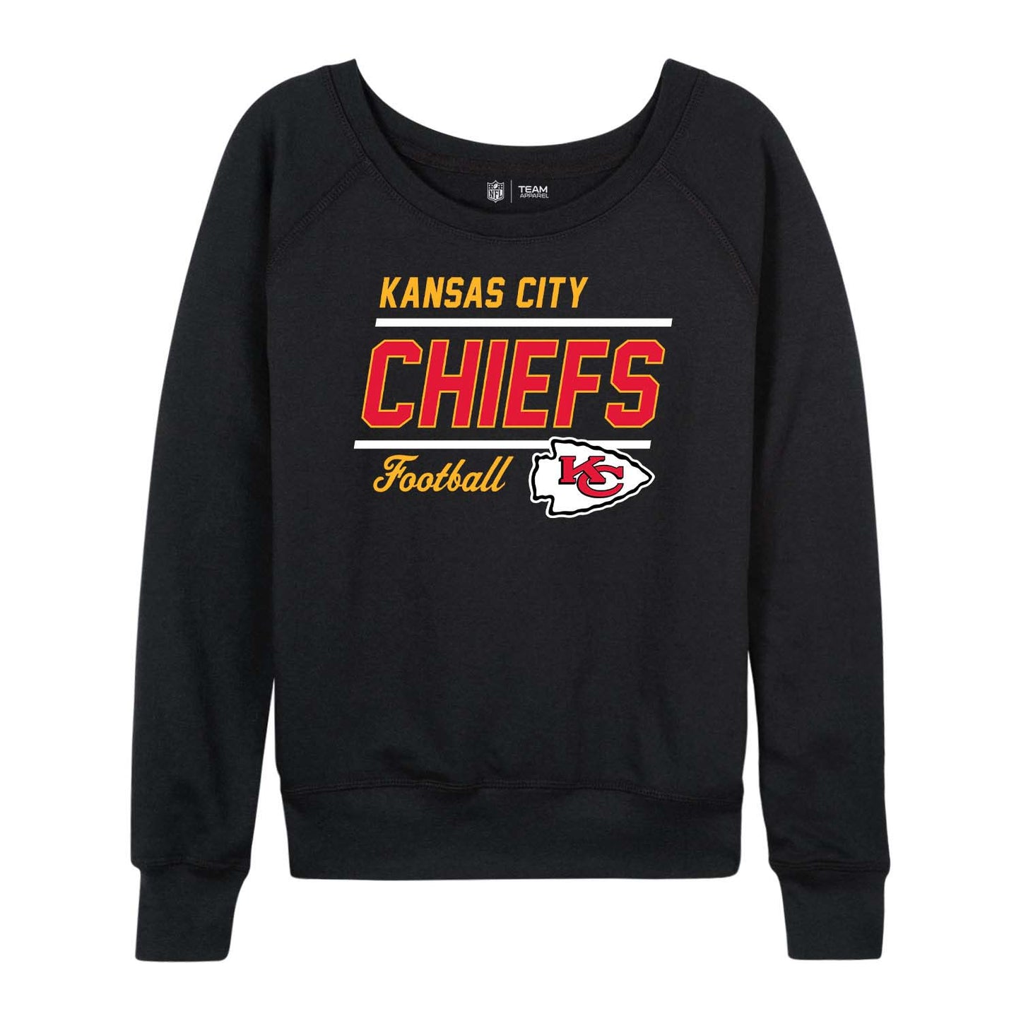 Kansas City Chiefs NFL Womens Crew Neck Light Weight - Black