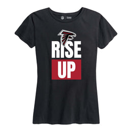 Atlanta Falcons NFL Womens Team Slogan Short Sleeve Tshirt - Black