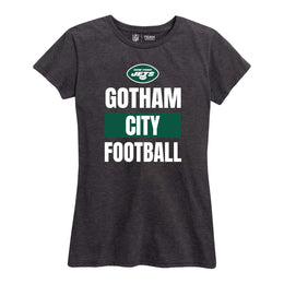 New York Jets NFL Womens Team Slogan Short Sleeve Tshirt - Charcoal