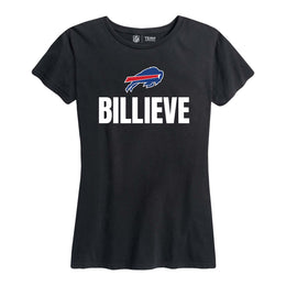 Buffalo Bills NFL Womens Plus Size Team Slogan Short Sleeve T-Shirt - Black